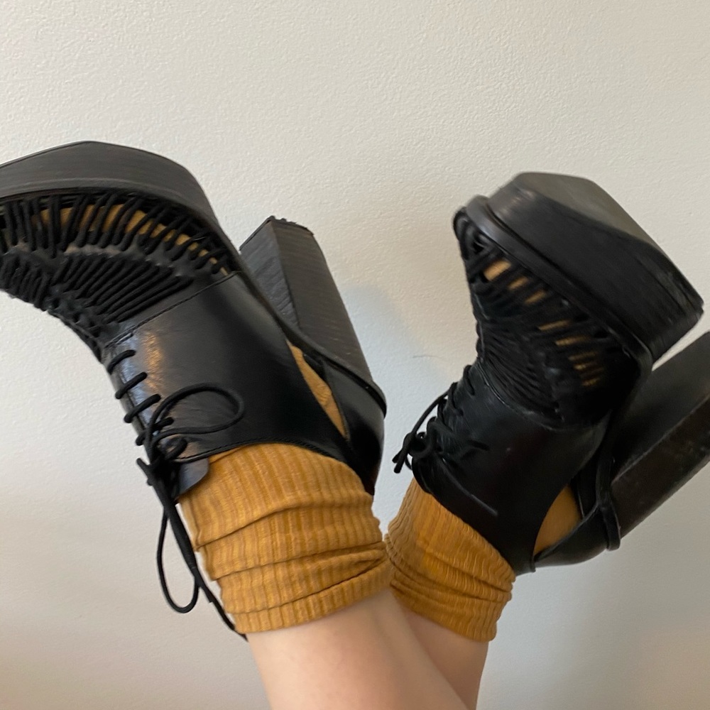 Gothic, architectural platform heels